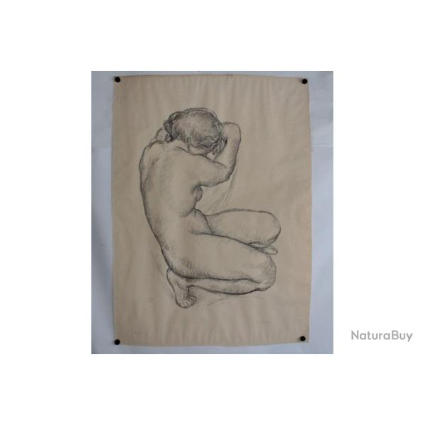 Lithographie originale Femme nue Gustave Fran�ois BARRAUD