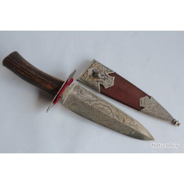 Ancien couteau acier Toledo Espagne Cuchillo de Monte