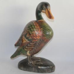 Ancien Canard bois sculpté