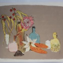 Lithographie originale Hans Ruedi SIEBER Nature morte