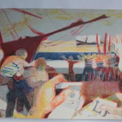 Lithographie originale Paul AMBILLE La col&egrave;re