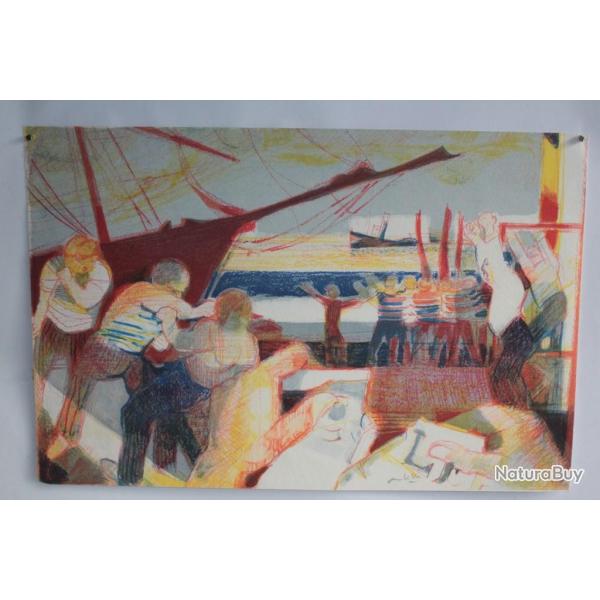 Lithographie originale Paul AMBILLE La col�re