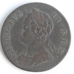 Monnaie 1 Farthing Georges II / Britannia 1754 Royaume-Uni