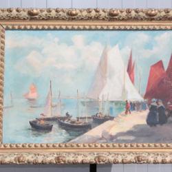 Tableau Peinture Bateaux H. Croset 1938