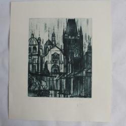 Lithographie originale République tchèque Ceského fondu výtvarných umení