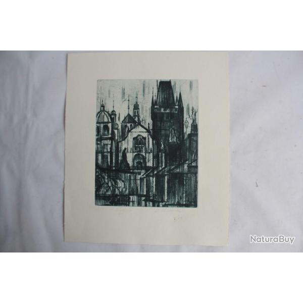 Lithographie originale R�publique tch�que Cesk�ho fondu v�tvarn�ch umen�