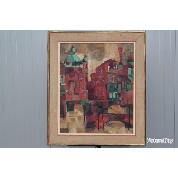 Tableau Peinture  l'huile Hans ECKERT Les fruits d't 1961