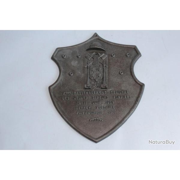 Plaque comm�morative Pompiers Ferney-Voltaire Pont-�-Mousson 1989