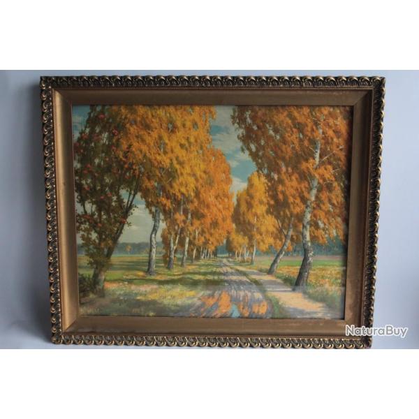 Tableau Peinture Max PIETSCHMANN Sous-bois en automne