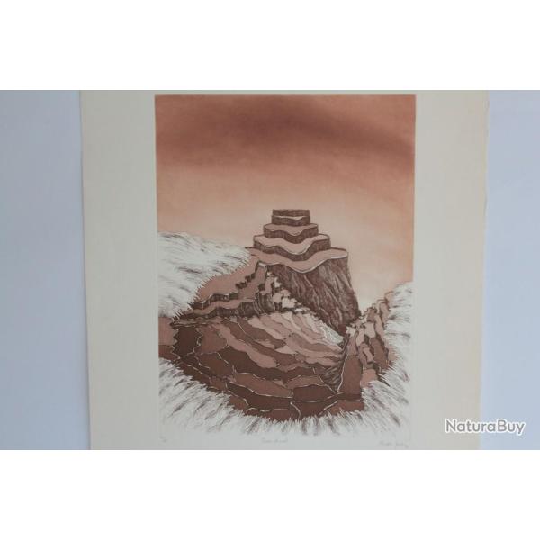 Lithographie originale Marc JURT Terres et Ciel