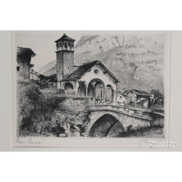 Lithographie Heinrich Jakob ZIEGLER Bei Cevio Maggia-Tal Suisse