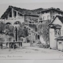 Lithographie Heinrich Jakob ZIEGLER Casa Ticinese Losone Suisse