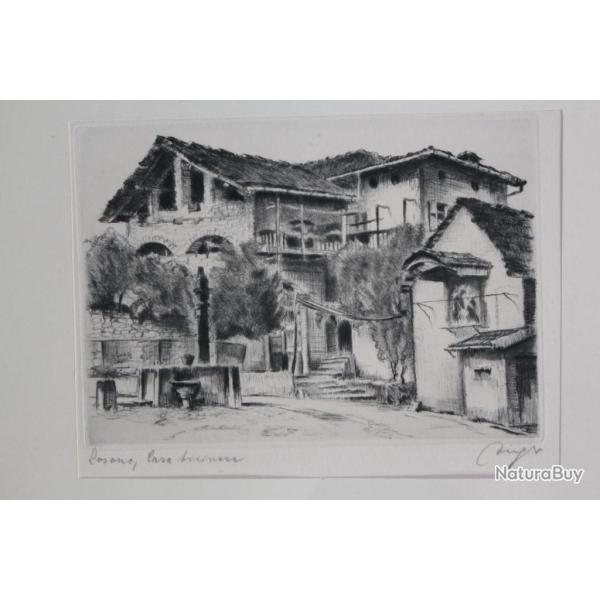 Lithographie Heinrich Jakob ZIEGLER Casa Ticinese Losone Suisse