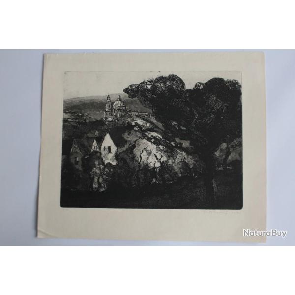 Lithographie originale Karel POKORNY Prague R�publique tch�que
