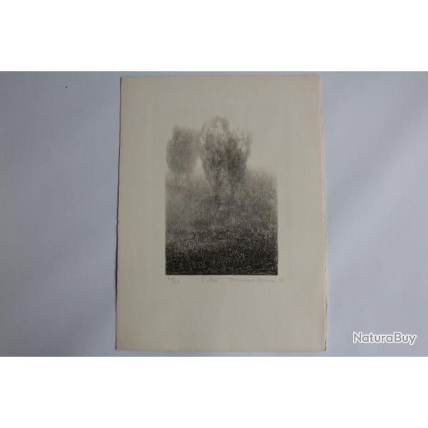 Lithographie originale Monique MERCIER L'all�e 1975