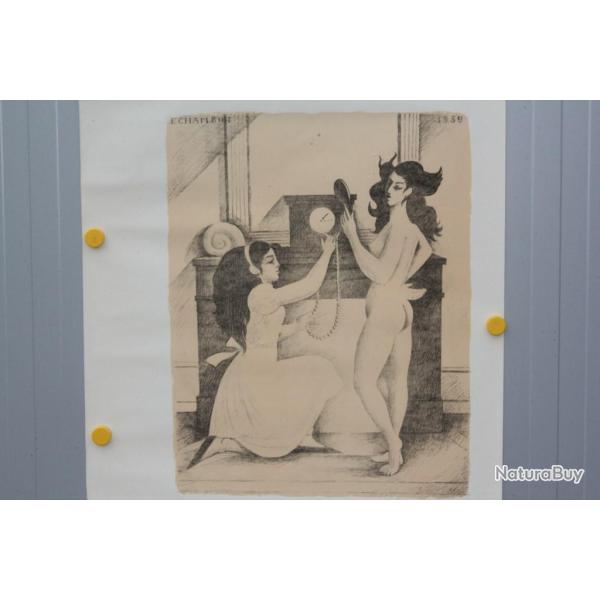Lithographie originale �mile CHAMBON 1959
