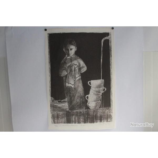 Lithographie originale Max HUNZIKER 1951