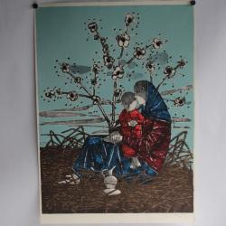 Lithographie originale Max HUNZIKER Madonna 1968