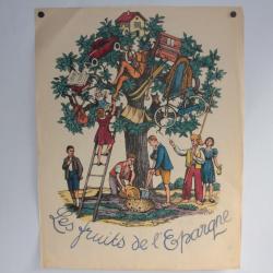 Affiche Lithographie originale Henry MEYLAN Les fruits de l'épargne