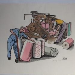 Lithographie originale Henry MEYLAN Imprimerie