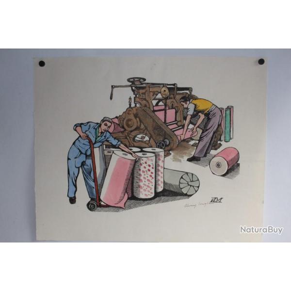 Lithographie originale Henry MEYLAN Imprimerie