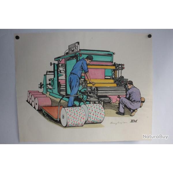 Lithographie originale Henry MEYLAN Imprimerie