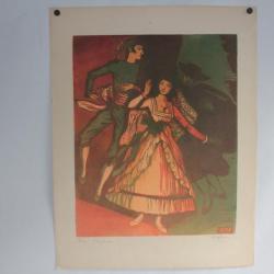 Lithographie originale Henry MEYLAN Goyescas