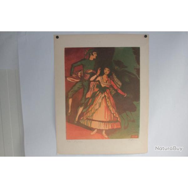 Lithographie originale Henry MEYLAN Goyescas