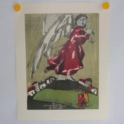 Lithographie originale Max HUNZIKER Noël 1945 Sia Frauenfeld