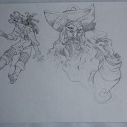 Dessin original Bande dessinée VALP Valentine Pasche Pirates
