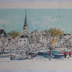 Lithographie originale Monique JOURNOD St Gilles Croix de Vie