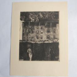 Lithographie originale Cirque Funambules Armin Müller