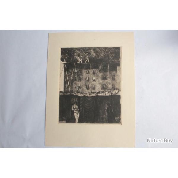 Lithographie originale Cirque Funambules Armin M�ller