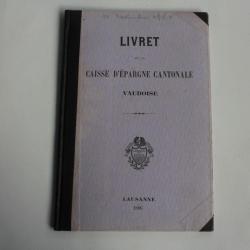 Livret caisse d'épargne cantonale Vaudoise Suisse 1886