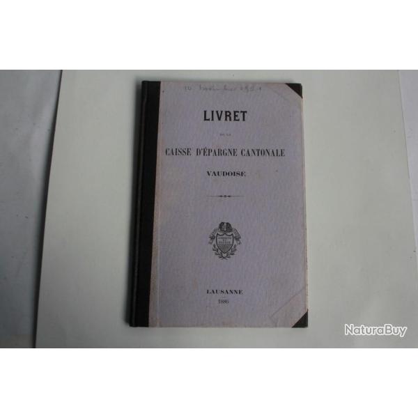 Livret caisse d'pargne cantonale Vaudoise Suisse 1886