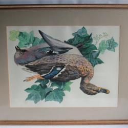 Aquarelle originale Jean Edmond BURNAND Cane