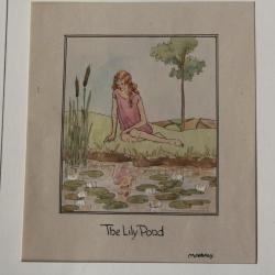 Aquarelle originale The lily Pond M Hobday