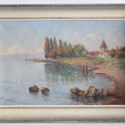 Tableau peinture Charles PARISOD Saint-Sulpice 1925 Vaud Suisse