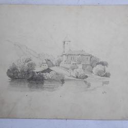 Dessin original François DIDAY ou Alexandre CALAME 1842