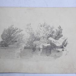 Dessin original François DIDAY ou Alexandre CALAME 1848