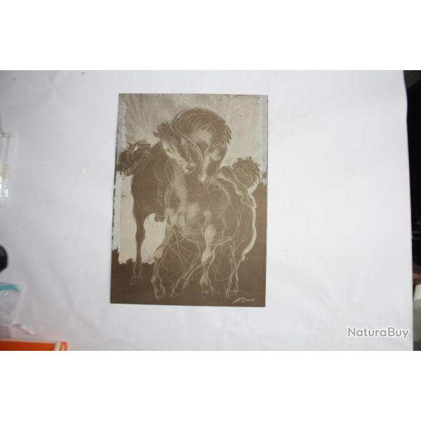 Lithographie Hans Erni Chevaux