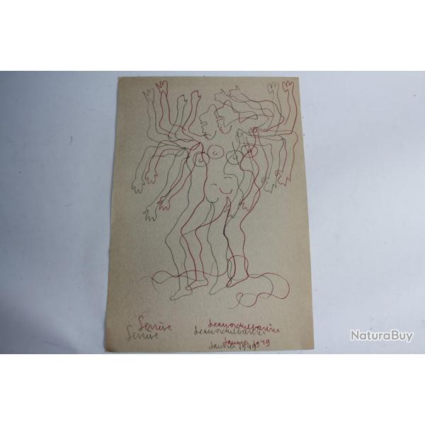Jean Paul BARBIER-MUELLER Dessin original �rotique 1949