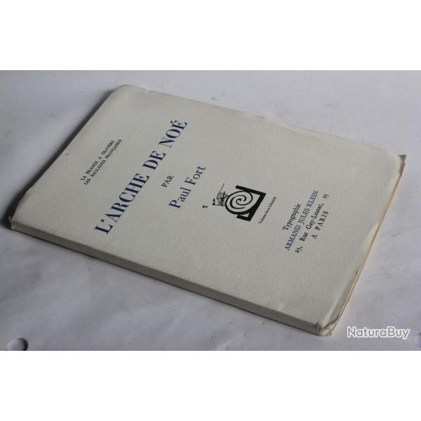 Livre sign Paul FORT L'Arche de No + Pome manuscrit