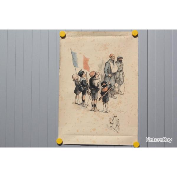 POULBOT Lithographie Journ�e de Paris 1916