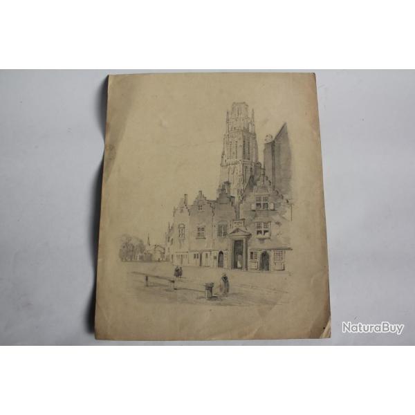 Dessin original Cath�drale Suisse XIXe si�cle