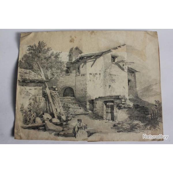 Dessin original Suisse XIXe si�cle