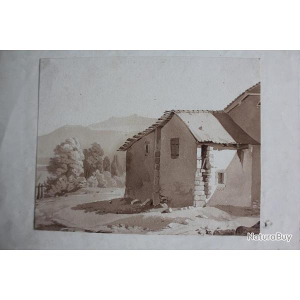 Fran�ois DIDAY Dessin original � l'encre s�pia Suisse