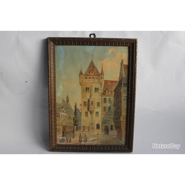 Aquarelle originale Ville Suisse