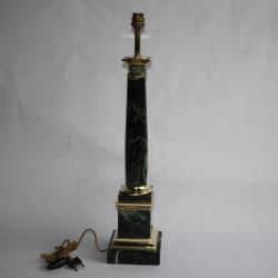 Pied de lampe marbre vert et bronze style Napoléon III