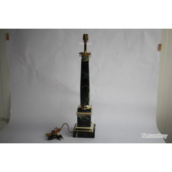 Pied de lampe marbre vert et bronze style Napolon III